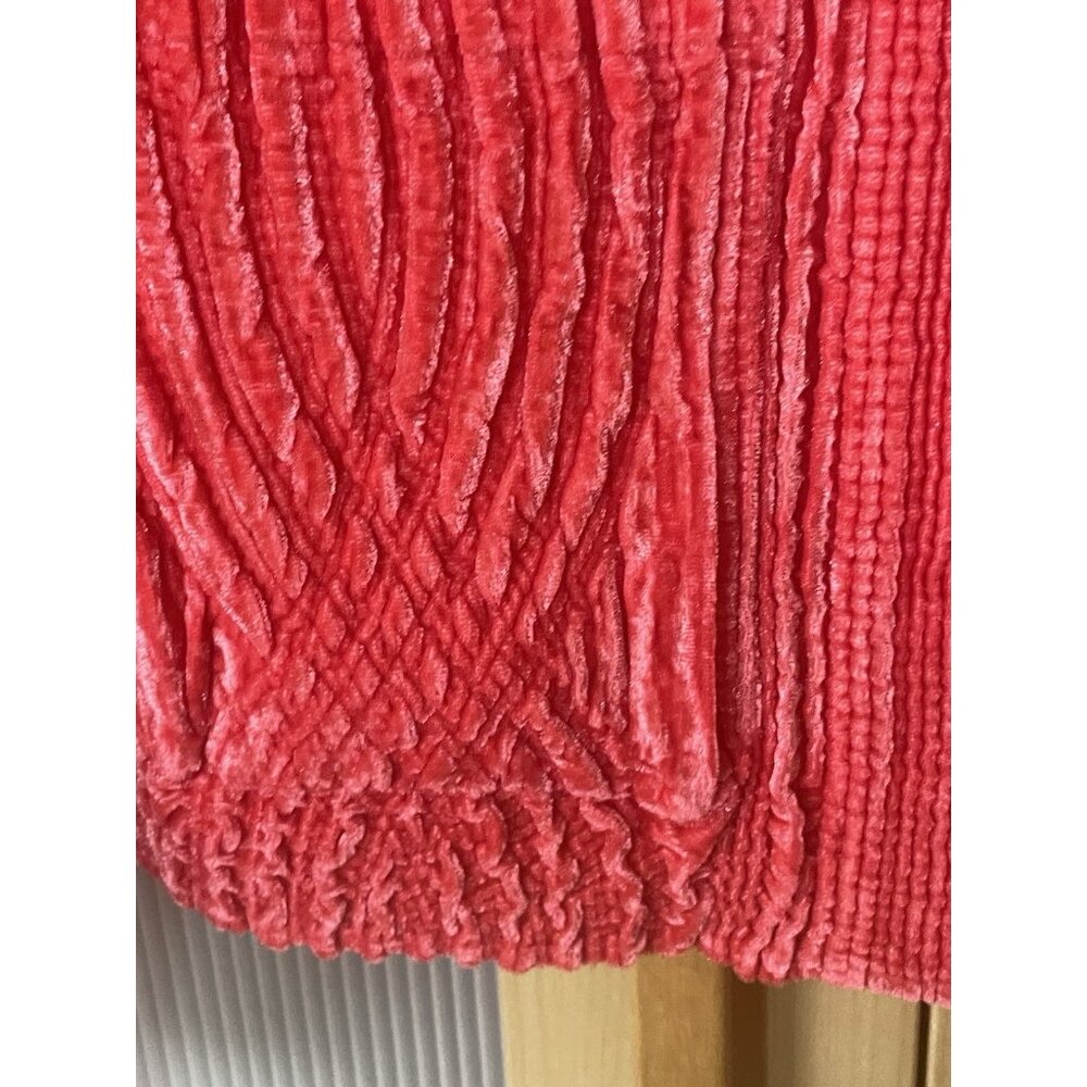 Rhonda Stark Jacket Womens Medium Red Textured Crinkle Cardigan Blazer Velvet - Picture 4 of 6